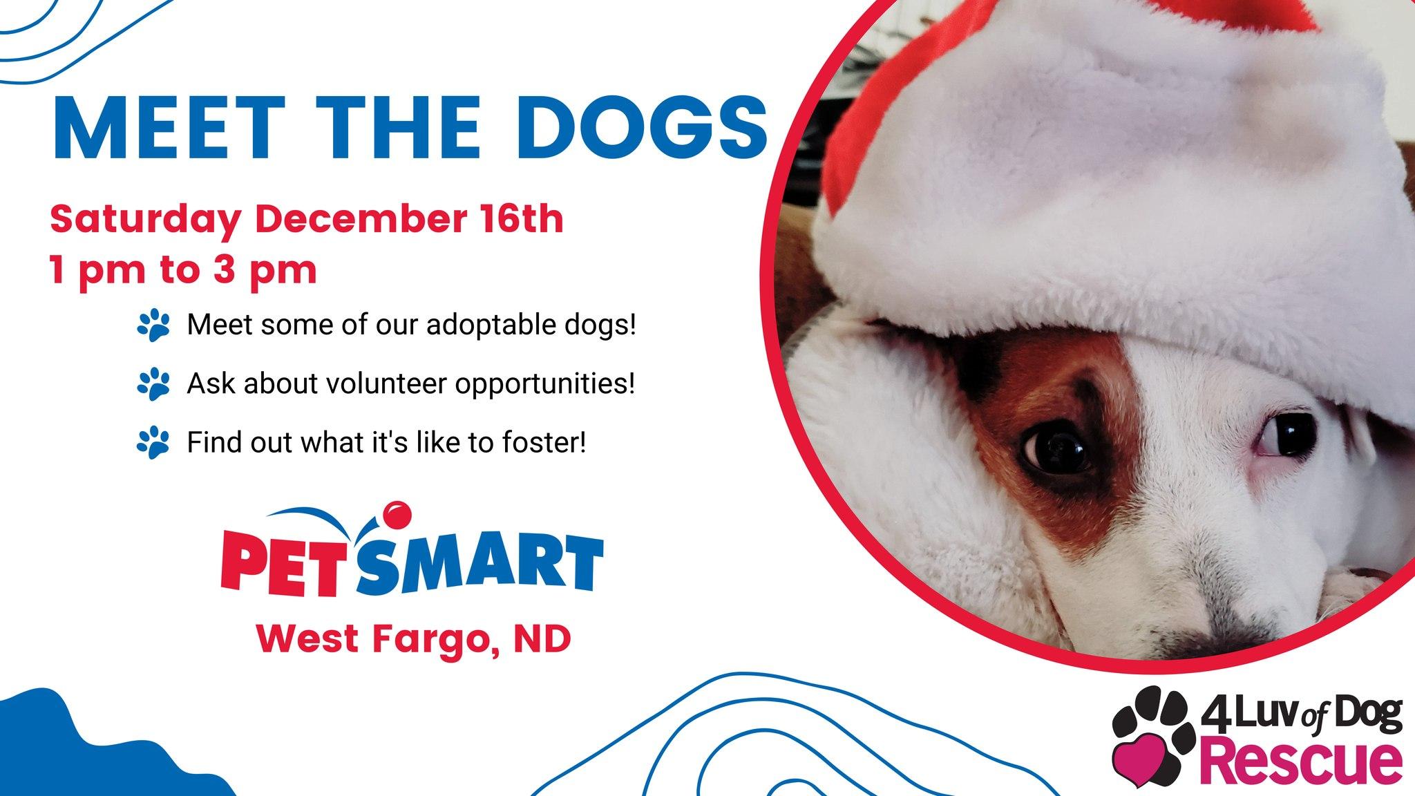 Meet the Dogs - West Fargo, ND PetSmart Event - December 16, 2023