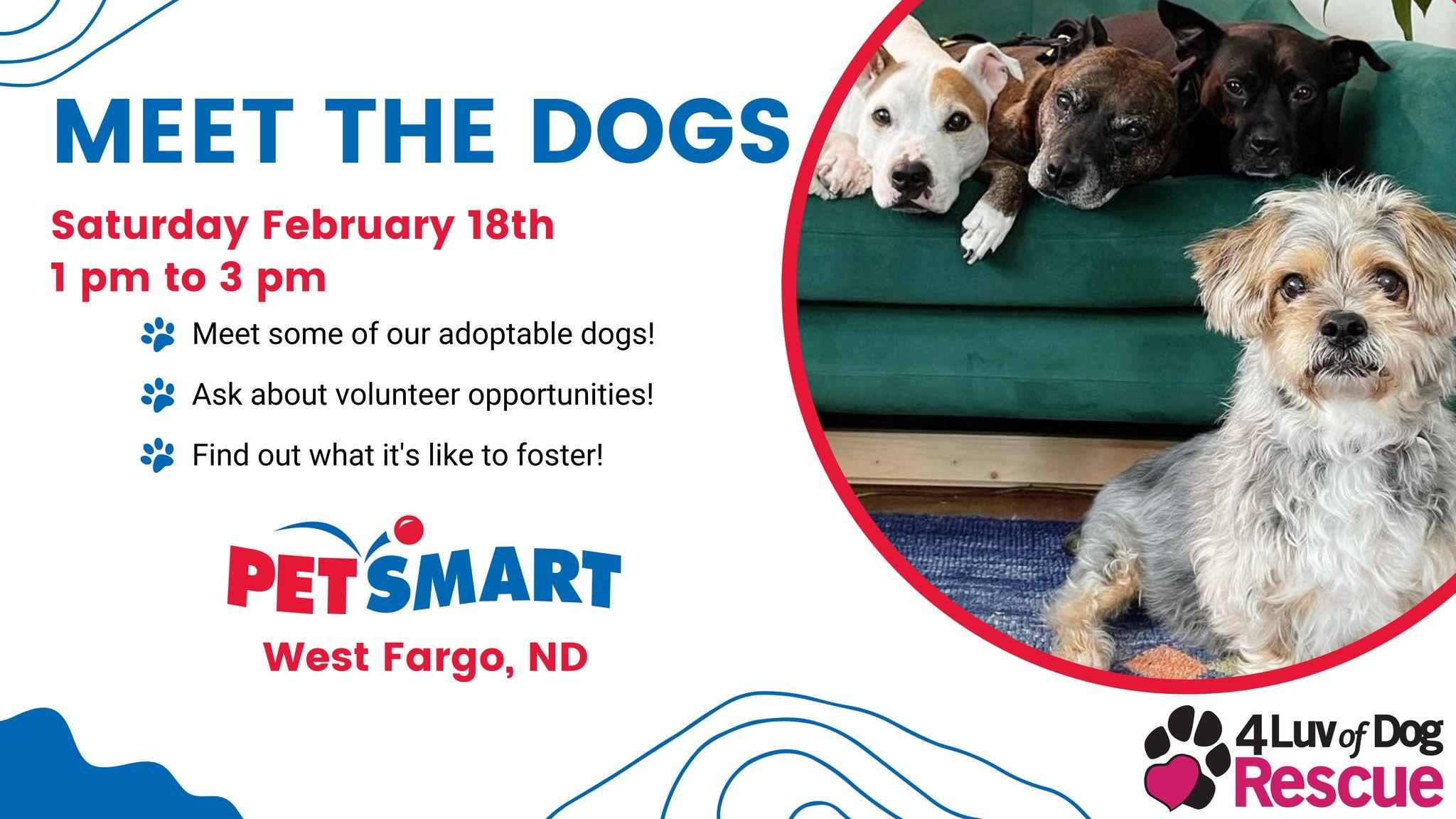 Meet the Dogs - West Fargo, ND PetSmart Event - February 18, 2023