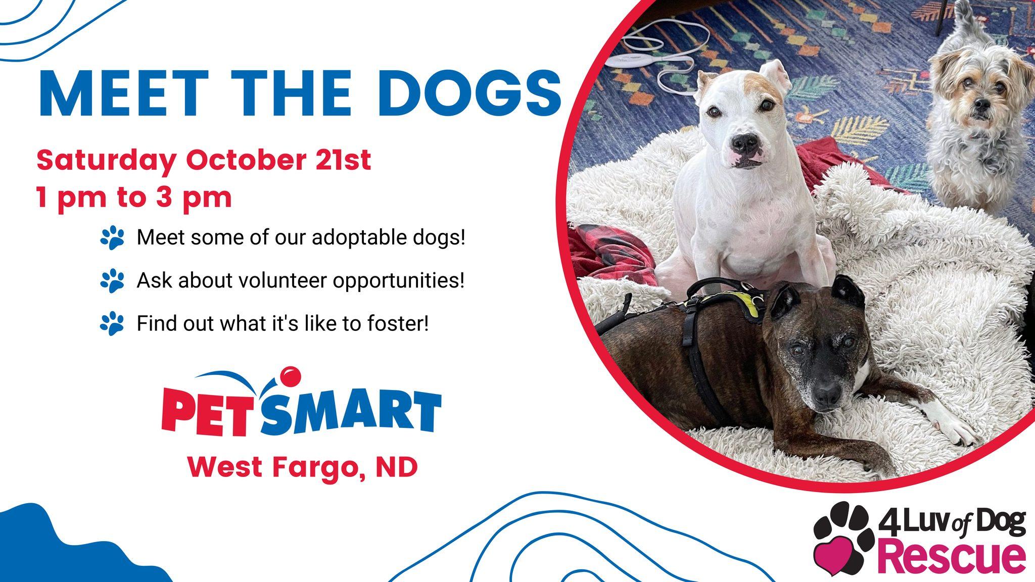 Meet the Dogs - West Fargo, ND PetSmart Event - October 21, 2023